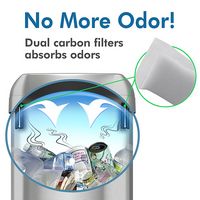 iTouchless - 13 Gallon Elliptical Open Top Trash Can and Recycle Bin with Dual AbsorbX Odor Filte... - Alternate Views