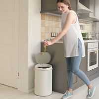 iTouchless - 8 Gallon Touchless Sensor Trash Can with AbsorbX Odor Control System, White Stainles... - Alternate Views