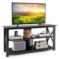 Costway - Modern Entertainment Center Farmhouse TV Stand for TV's up to 55'' with Open Shelves - ... - Alternate Views