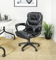 Office Star Products - Faux Leather Manager's Chair - Black - Alternate Views
