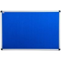 Floortex - Viztex Fabric Bulletin Board with an Aluminium frame - 24'' x 36'' - Blue - Alternate Views