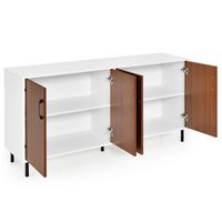 Costway Buffet Server Sideboard Kitchen Storage Cabinet Cupboard with Shelves & 4 Doors - White/W... - Alternate Views