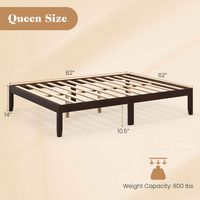 Costway Queen Size Wooden Platform Bed Frame 14