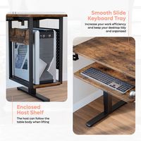 Bestier  L-Shaped Gaming Adjustable Standing Desk with Keyboard Tray and Host Shelf - 57