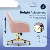 Serta - Chloe Soft Velvet Modern Home Office Chair - Blush Pink - Polished Gold Base - Alternate Views