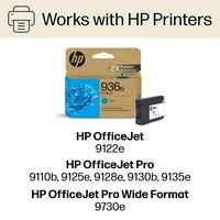 HP - 936e EvoMore Ink Cartridge - Cyan - Alternate Views