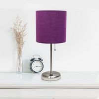 Limelights - Stick Lamp with USB charging port and Fabric Shade - Purple - Alternate Views