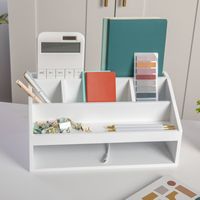 Martha Stewart - Weston Premium Engineered Wood Home Office Desktop Organizer in White Finish - W... - Alternate Views