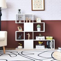 Costway - 5-Tier Bookshelf Corner Ladder Bookcase Display Storage Rack - White - Alternate Views