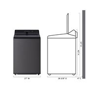 LG - 4.8 Cu. Ft. High-Efficiency Smart Top Load Washer with EasyUnload - Platinum Black - Alternate Views