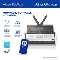 Brother - ADS-1800W Compact Wireless Duplex Desktop Scanner with Single Pass Double-Sided Scannin... - Alternate Views