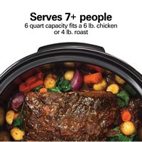 Hamilton Beach - Programmable Defrost 6-Quart Slow Cooker with Temperature Probe - Stainless Steel - Alternate Views