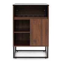Costway Wine Storage Cabinet Buffet Sideboard with Adjustable Shelf & Sliding Door Kitchen - Brow... - Alternate Views