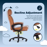 Serta - Comfort Big and Tall Modern Bonded Leather Executive Office Chair - Cognac - Alternate Views