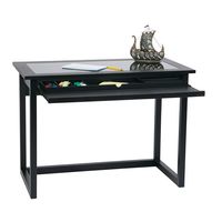 OSP Home Furnishings - Tool Less Meridian Computer Desk - Black / Clear Glass - Alternate Views