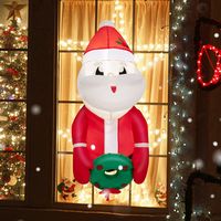 Costway - 3.3FT Inflatable Christmas Santa Claus Broke Out from Window Hanging Decoration - Multi... - Alternate Views