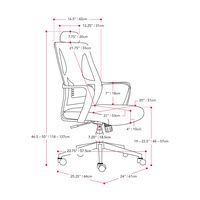 CorLiving - Workspace Mesh Back Office Chair - Pink and White - Alternate Views