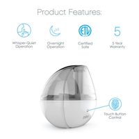 Pure Enrichment - Ultrasonic Cool Mist Humidifier with Optional Night Light - White - Alternate Views