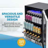 NewAir - 24” 177-Can Built-In Beverage Cooler with Precision Digital Thermostat and Adjustable Sh... - Alternate Views
