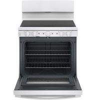 GE - 5 Cu. Ft. Freestanding  Electric Range with Self-Cleaning and Dual-Element Bake - White - Alternate Views