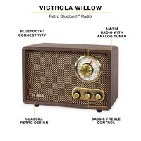 Victrola - Retro Wood Bluetooth AM/FM Radio - Walnut - Alternate Views