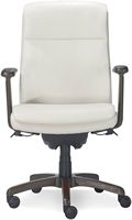 La-Z-Boy - Dawson Faux Leather and Wood Frame Executive Chair - White - Alternate Views