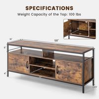 Industrial TV Stand for TVs up to 65'' Media Center w/ Cabinets & Adjustable Shelf - Alternate Views