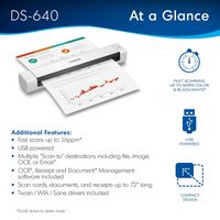 Brother - DS-640 Compact Mobile Document Scanner - White - Alternate Views