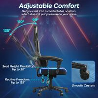 Bestier Ergonomic PU Breathable Mesh Lighting Gaming Chair - black - Alternate Views