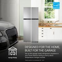 LG - 17.5 Cu. Ft. Garage Ready Top-Freezer Refrigerator with Reversible Doors - Stainless Steel - Alternate Views