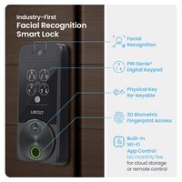 Lockly - Visage Smart Lock Wi-Fi Deadbolt Keyway/Fingerprint/Facial Unlock - Matte Black - Matte ... - Alternate Views