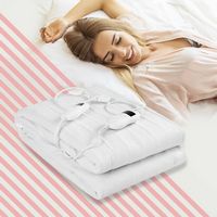Costway - Electric Heated Mattress Pad Safe King 8 Temperature 10h Timer - White - Alternate Views