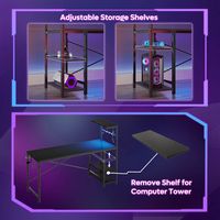 Bestier Gaming Desk 61'' H-shape Computer Office table - Black - Alternate Views