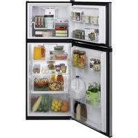 GE - 11.6 Cu. Ft. Top-Freezer Refrigerator with ENERGY STAR Certification - Stainless Steel - Alternate Views