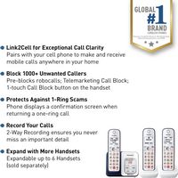 Panasonic - KX-TGD863A Link2Cell DECT 6.0 Expandable Cordless Phone System with Digital Answering... - Alternate Views
