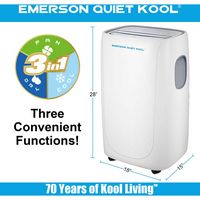 Emerson Quiet Kool - 550 Sq. Ft. 14,000 BUT Portable Air Conditioner - White - Alternate Views