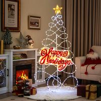 Costway - 5.6FT Pre-lit Christmas Tree 6 Lighting Modes Indoor Outdoor Colorful Decoration - Mult... - Alternate Views