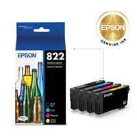 Epson - 822 DURABrite Ultra Ink Standard Capacity Black & Color Cartridge Combo Pack (T822120-BCS... - Alternate Views