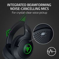 Razer - Kraken Kitty V2 Wireless Gaming Headset for PC, Mac, Mobile, and Tablet - Black - Alternate Views