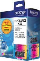 Brother - LC20E3PKS XXL Super High-Yield 3-Pack Ink Cartridges - Cyan/Magenta/Yellow - Alternate Views