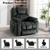 Bestier - Set of 2 40.6 in. W Oversize Power Lift Recliner Chair with Massage and Heating - Light... - Alternate Views