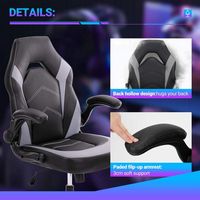 Bestier - Ergonomic Faux Leather Adjustable Reclining Swiveling PC and Racing Game Chair with Pad... - Alternate Views