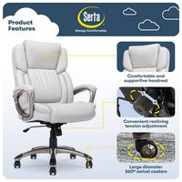 Serta - Garret Bonded Leather Executive Office Chair with Premium Cushioning - White - Alternate Views