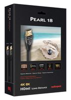AudioQuest - Pearl 18 49.2' 4K-8K 18Gbps In-Wall Rated HDMI Cable - Black with White Stripes - Alternate Views