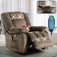 Bestier Massage Recliner Chair with Heat and Vibration - Manual Overstuffed Recliners Soft - Brown - Alternate Views