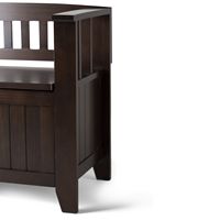 Simpli Home - Acadian solid wood 48 inch Wide Transitional Entryway Storage Bench - Brunette Brown - Alternate Views