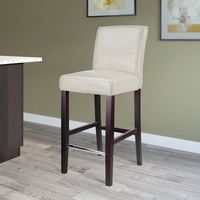 CorLiving - Bonded Leather Chair - Cream White / Dark Espresso - Alternate Views