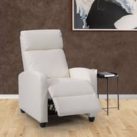 CorLiving - Oren PU Recliner - White - Alternate Views