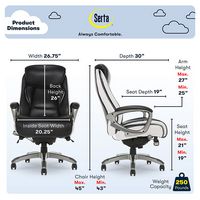 Serta - Lautner Executive Office Chair - Black with White Mesh Accents - Alternate Views