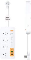 j5create - 4-Outlet/3-USB-A/1-USB-C 500J Smart Matter Enabled Surge Protector Power Strip - White... - Alternate Views